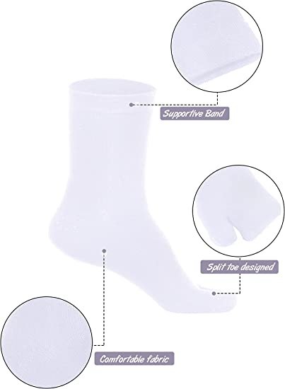 Flip-flops socks split toe socks elastic socks for men and women (6 Pairs)