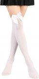 Satin Bow Stockings Women Opaque Thigh High Stockings Over Knee Long Stockings (1 Pairs)