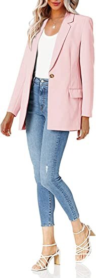 Womens Oversized Casual Blazers Open Front Long Sleeve