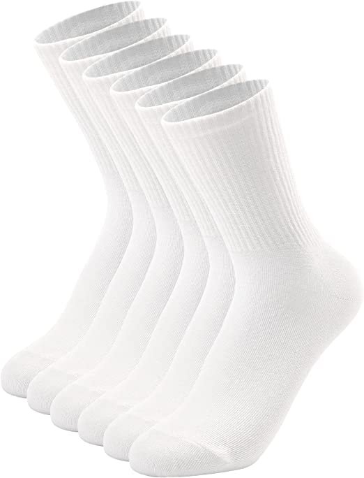 Womens Crew Socks Size 6-9 LightWeight Thin Casual Calf Socks (3 Pairs)