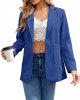 Womens Casual Blazers Open Front Long Sleeve Lapel Collar Work Office Jacket