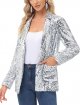 Women's sequin jacket front cardigan jacket casual long sleeved shiny cardigan jacket